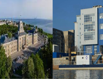 drt - sediul CERONAV, Galați stg - sediul Școala Nautică Estoniană